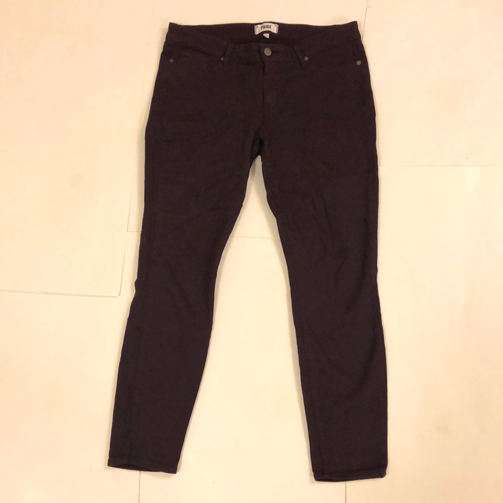 Paige 31 Jeans Burgundy Pant 5 Pocket Zipper Fly Verdugo Ankle Skinny Excellent